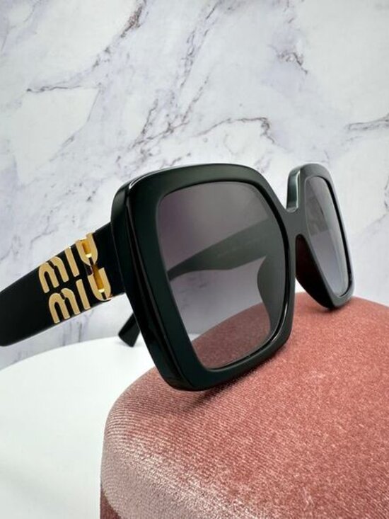 New MIU MIU Sunglasses Black Square Gold Full Rim 56mm MIU MIU main image 4